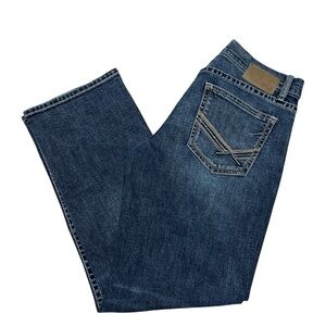 BKE Blue Relaxed Jeans with Contrast Stitching
